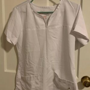 Greys Anatomy Signature Scrub top- white- medium